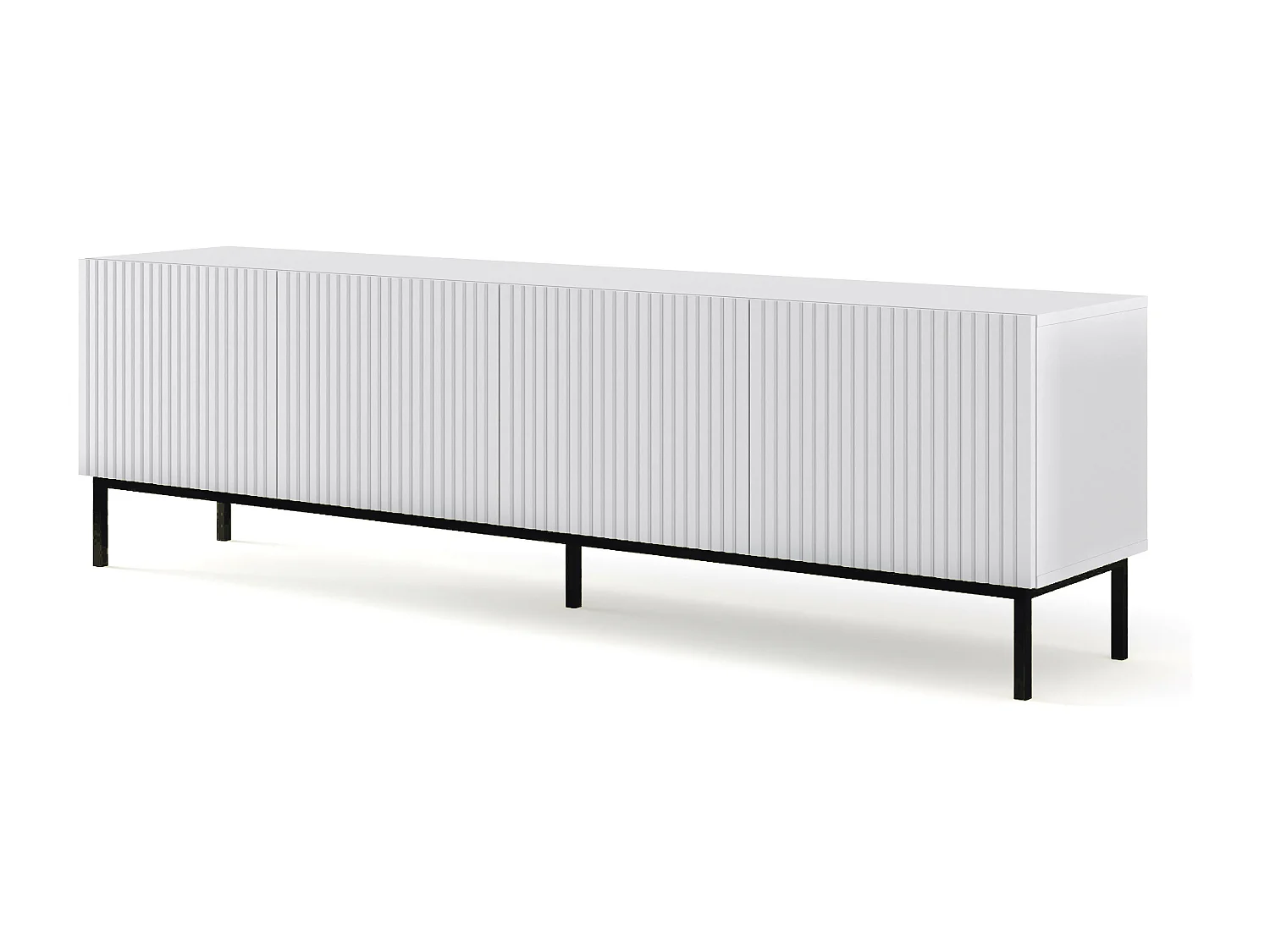 Tavolo TV RavennaB 200x42x58 Bianco & Nero