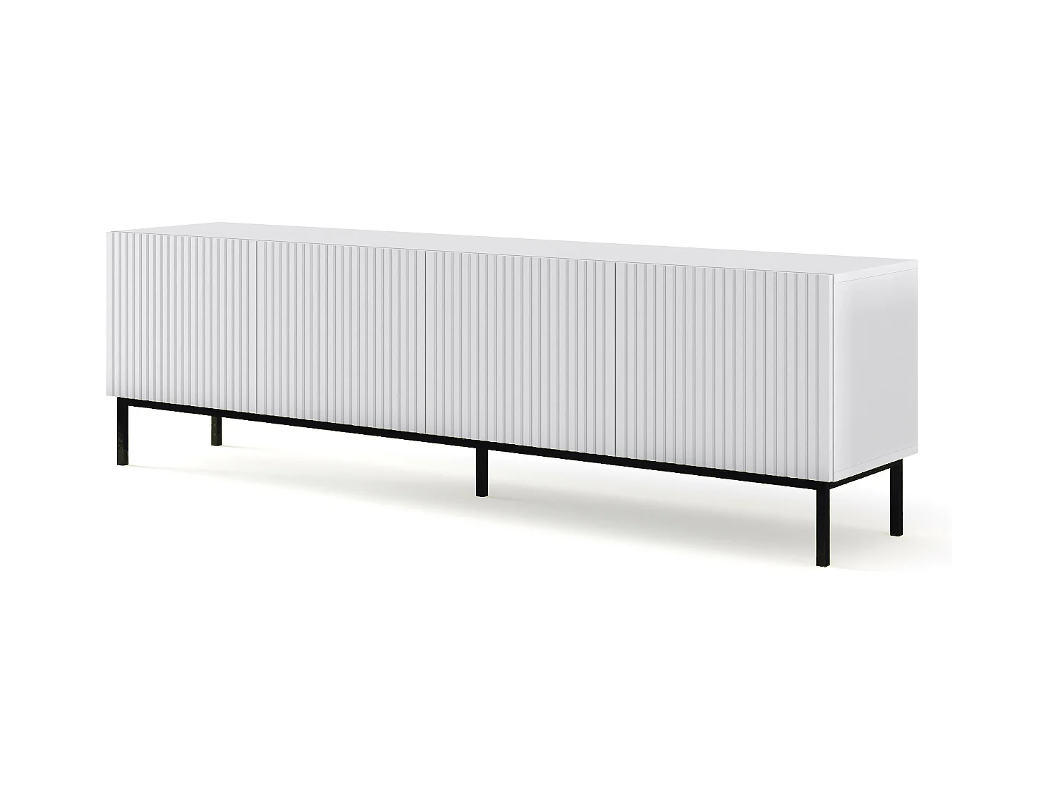 Fernsehtisch RavennaB 200x42x58 Weiß & Schwarz