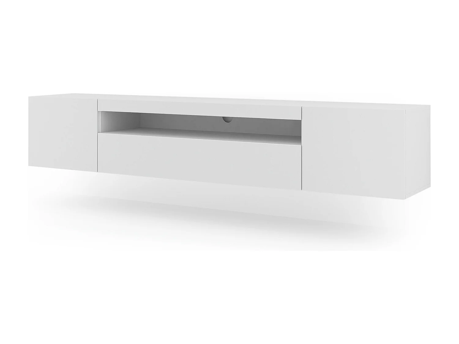 Table de télévision AURA 200x37x42 AUCUNE LED Blanc