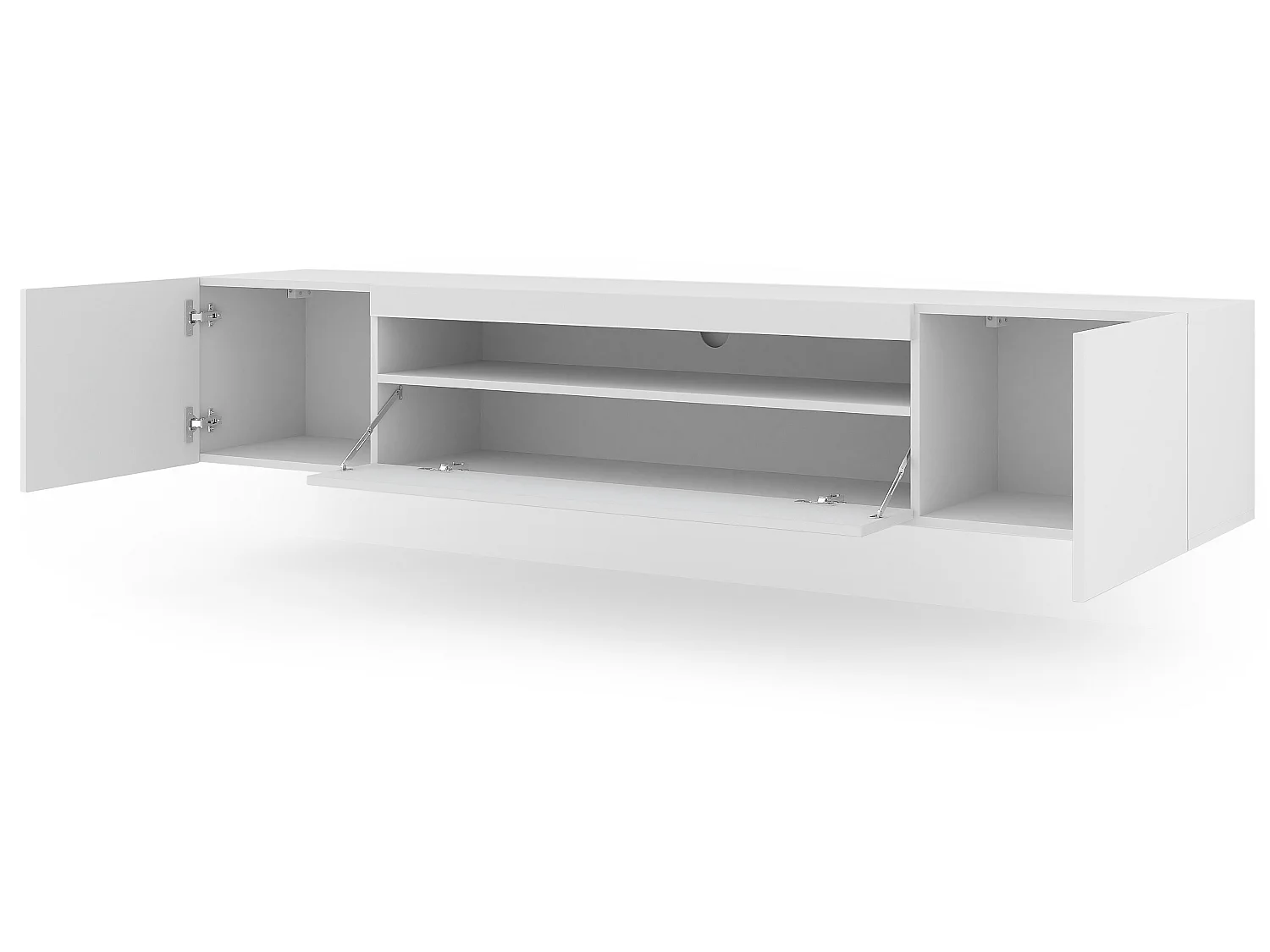 Aurus Wit 3-deurs TV-wandmeubel, 200 cm