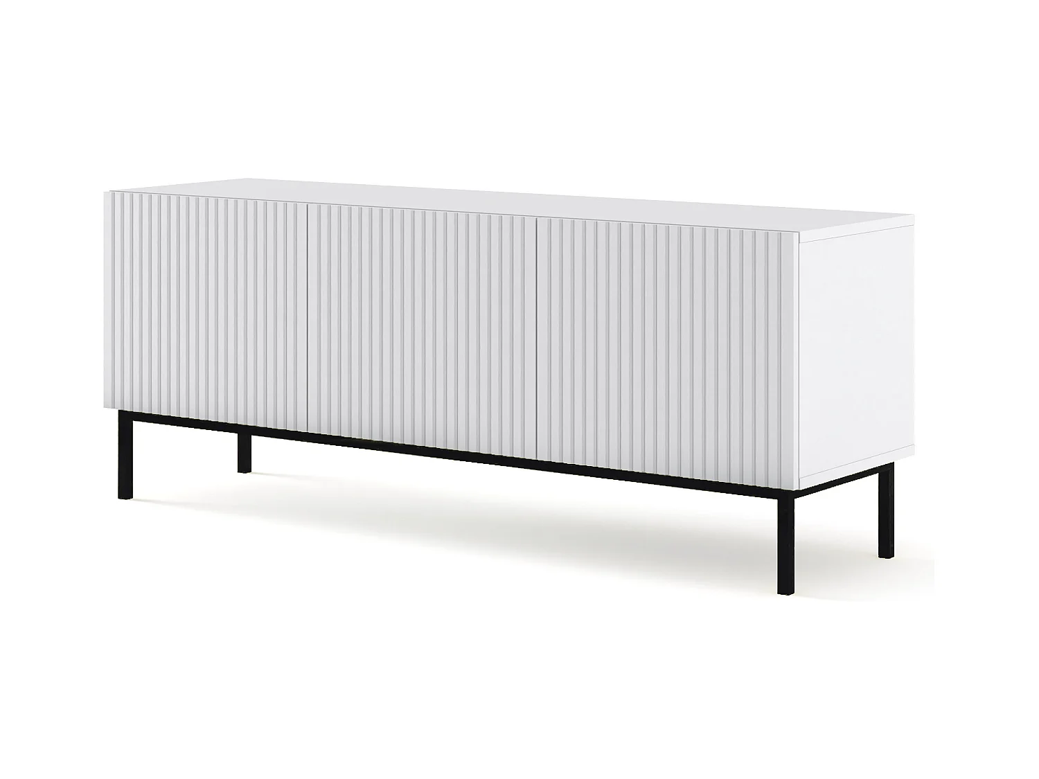Table de télévision RavennaB 150x42x58 Blanc & Noir