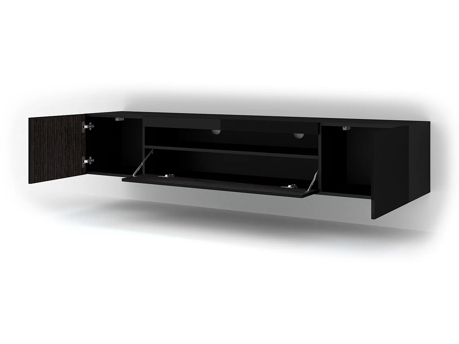 Móvel TV AURA 200 cm preto brilhante