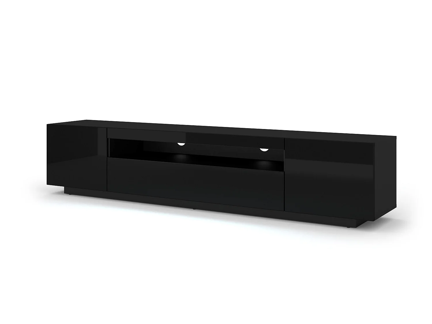Móvel TV AURA 200 cm preto brilhante