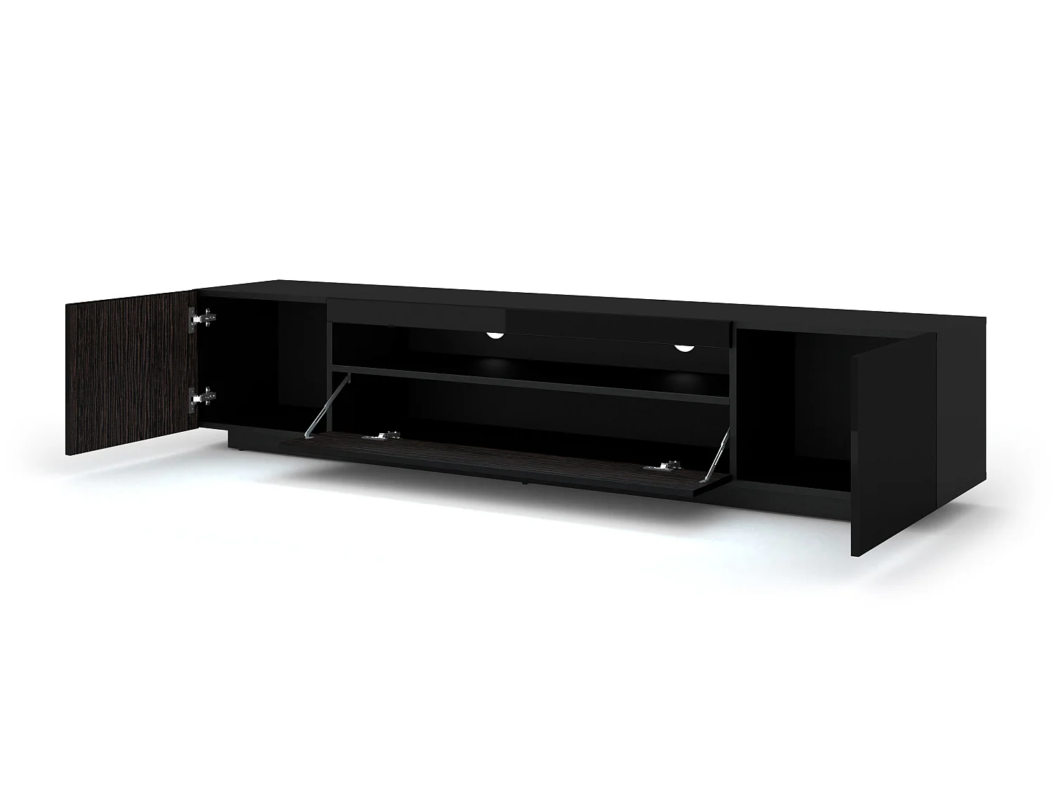 Móvel TV AURA 200 cm preto brilhante