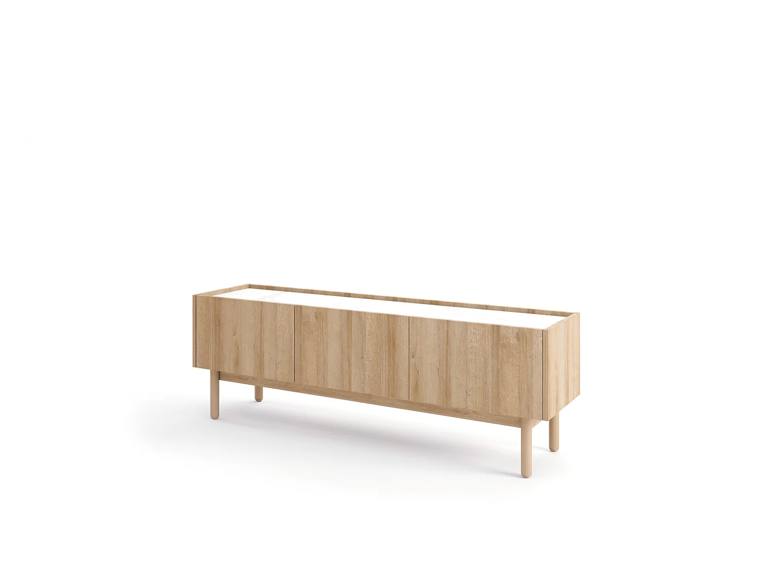 Table de télévision BOHO RTV 144 144x37x48 Crème & Blanc