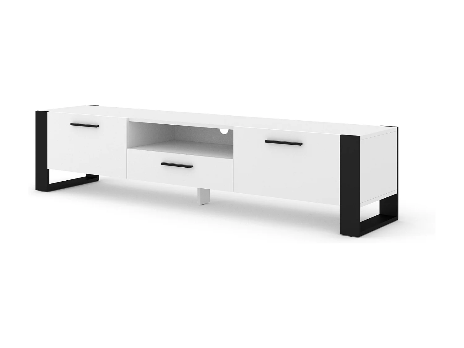 Mesa TV NUKA 200x43x48 Blanco & Negro