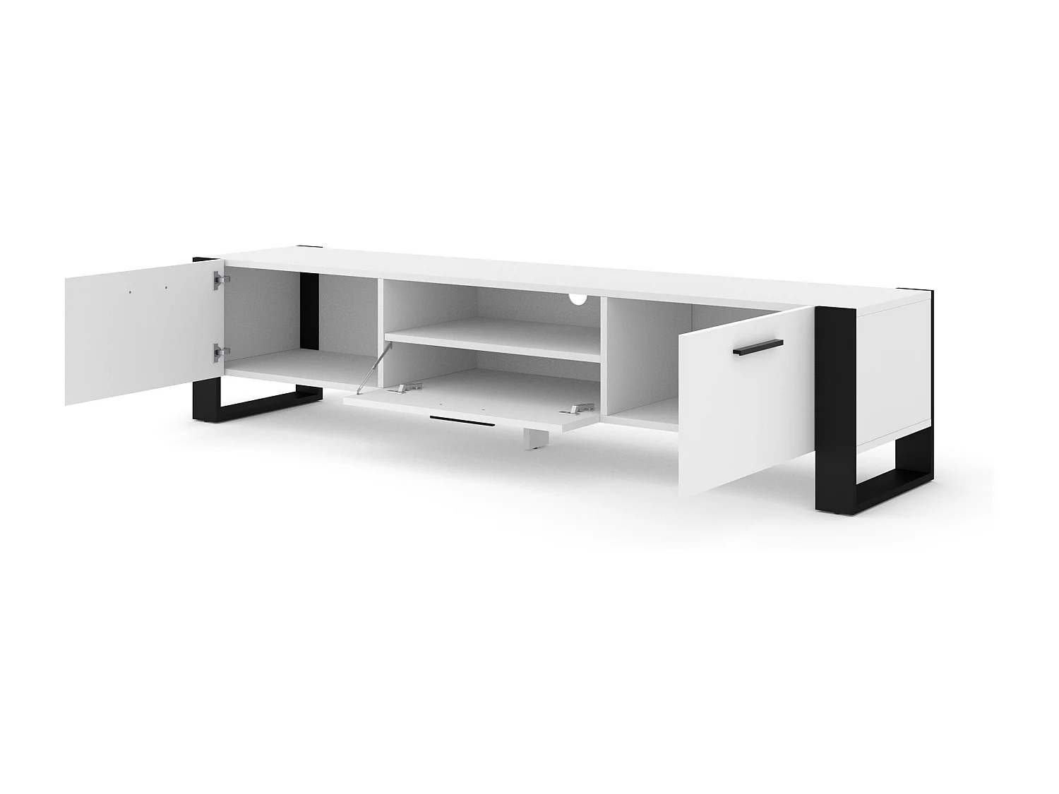 Mesa TV NUKA 200x43x48 Blanco & Negro