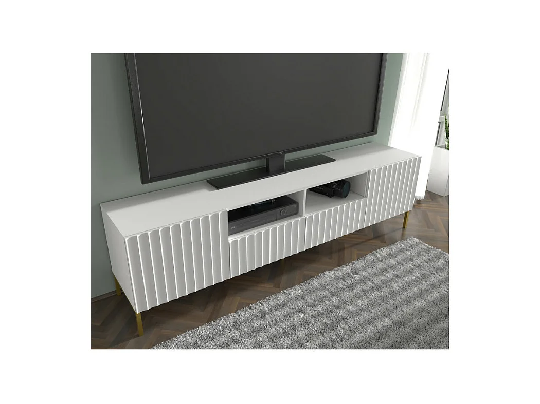 Fernsehtisch WAVE RTV200 2D2S 200x42x56 Weiss