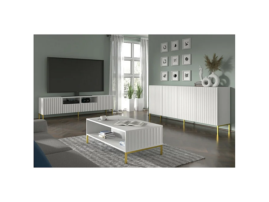 Fernsehtisch WAVE RTV200 2D2S 200x42x56 Weiss