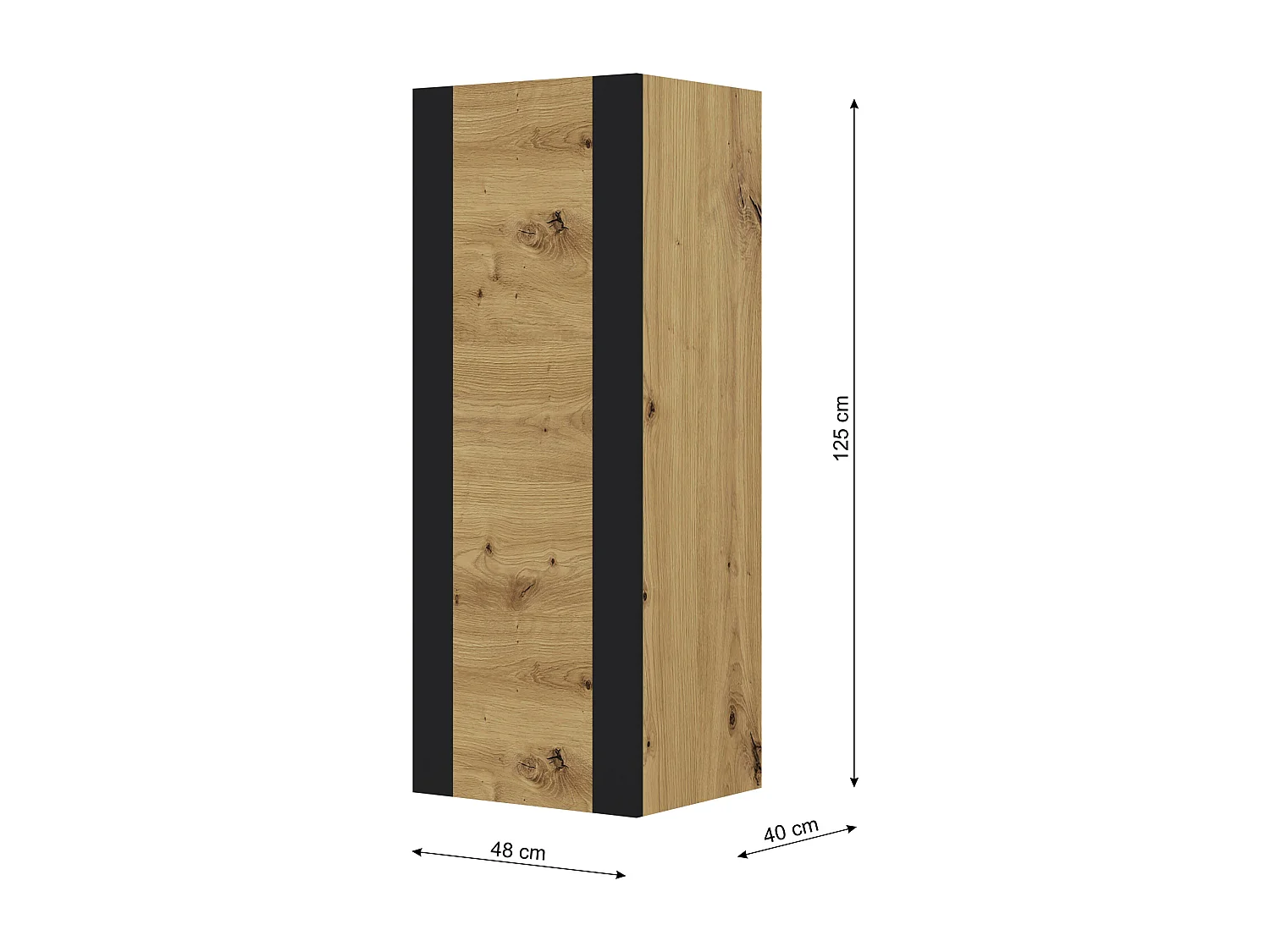 Armoire murale MONDI 48x40x125 Crème & Noir