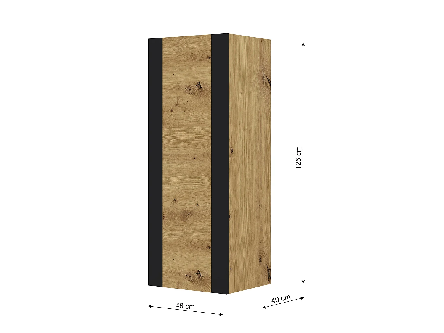 Armoire murale MONDI 48x40x125 Crème & Noir