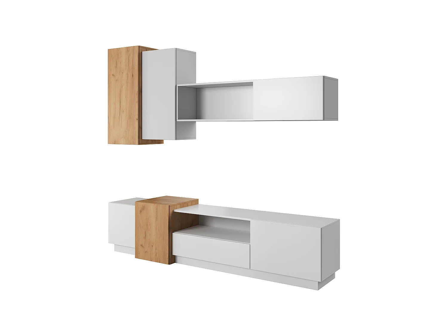 Pensile 3D SET (4 pezzi) 220x45x185 Bianco & Crema