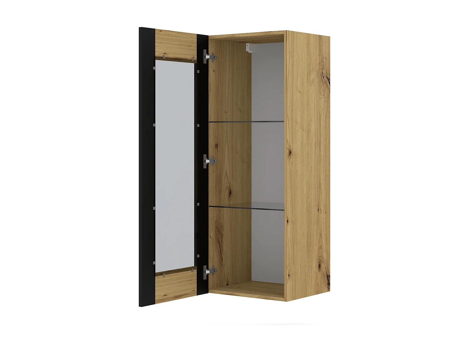 Wandschrank MONDI 48x40x125 Creme & Schwarz
