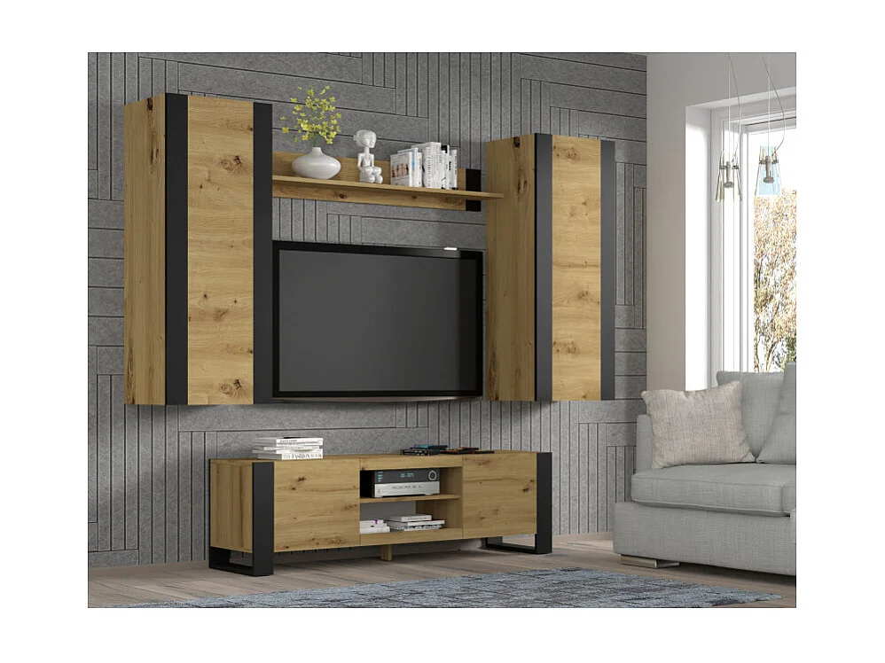 Wandschrank MONDI 48x40x125 Creme & Schwarz