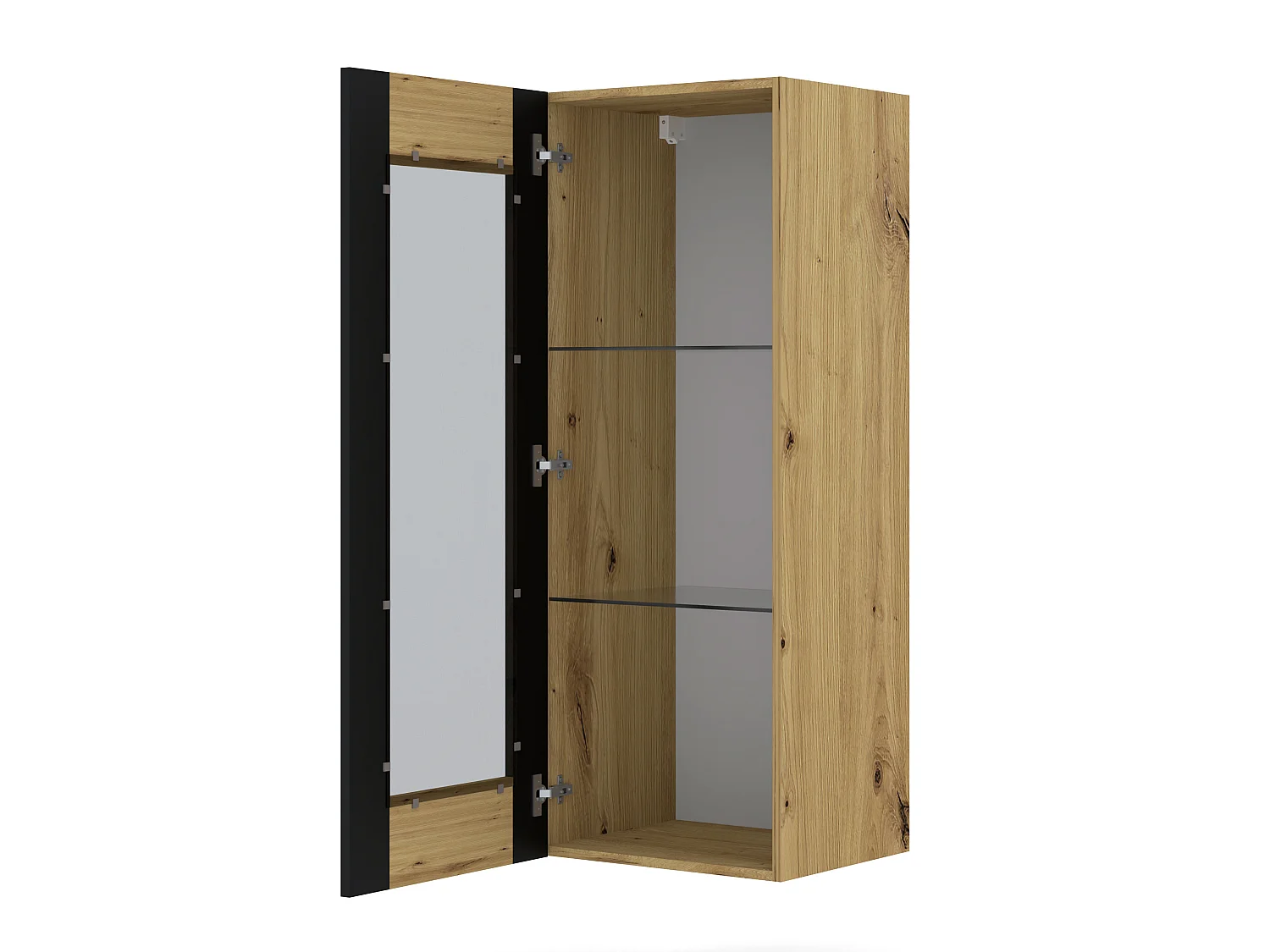 Wandschrank MONDI 48x40x125 Creme & Schwarz