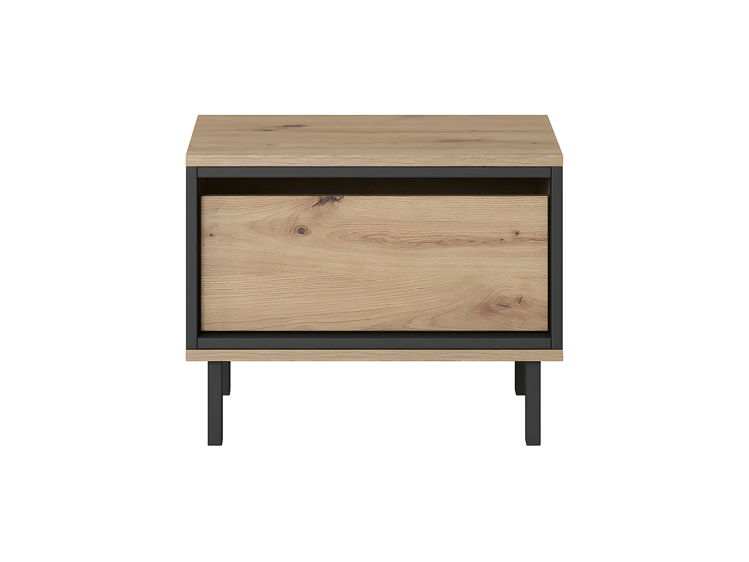 Mesilla de noche NEST (juego de 2) 52x41x41 Crema & Negro