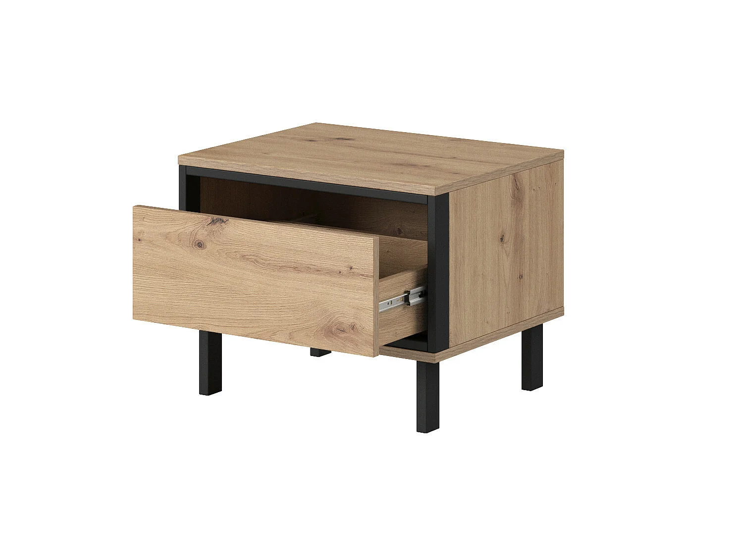 Mesilla de noche NEST (juego de 2) 52x41x41 Crema & Negro