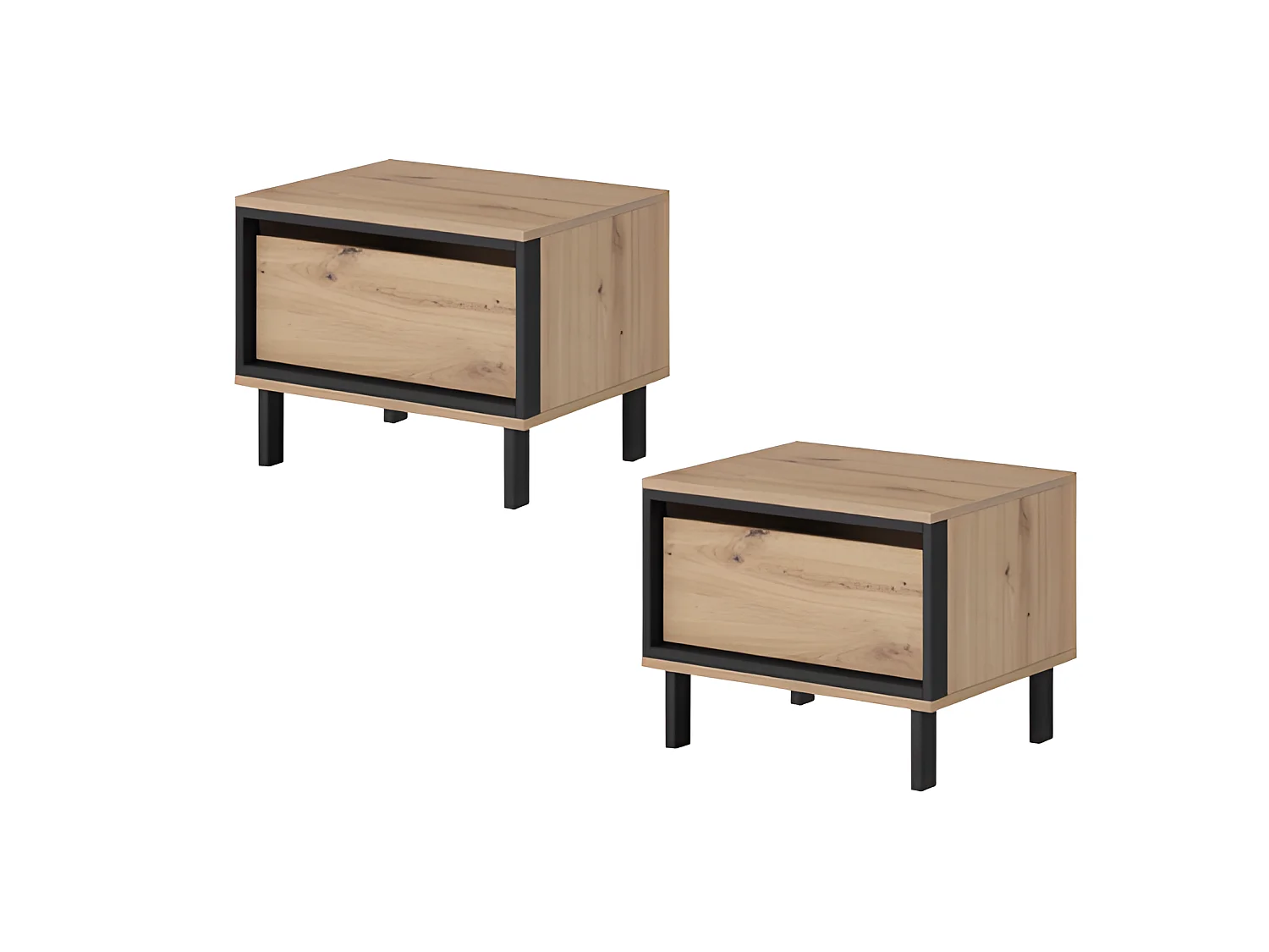 Comodino NEST (set di 2) 52x41x41 Crema & Nero