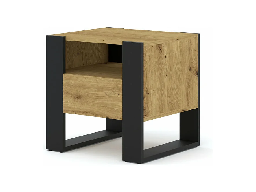 Table de nuit MONDI 48x40x47 Crème & Noir