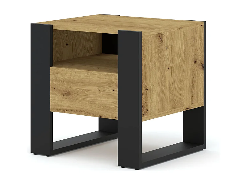 Table de nuit MONDI 48x40x47 Crème & Noir