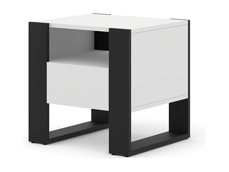 Comodino MONDI 48x40x47 Bianco & Nero
