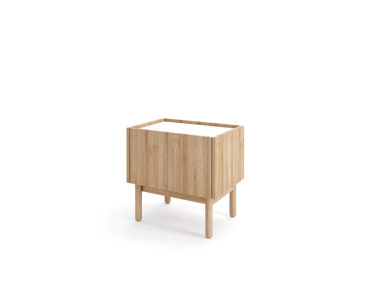 Nachttisch BOHO S50 50x37x48 Creme & Weiß