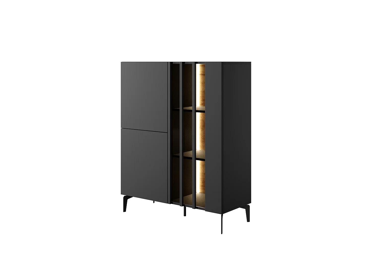 Vitrinenschrank TASK LED 100x40x124 Grau