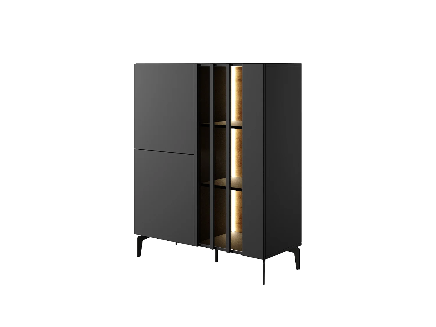 Armoire vitrine TASK LED 100x40x124 Gris