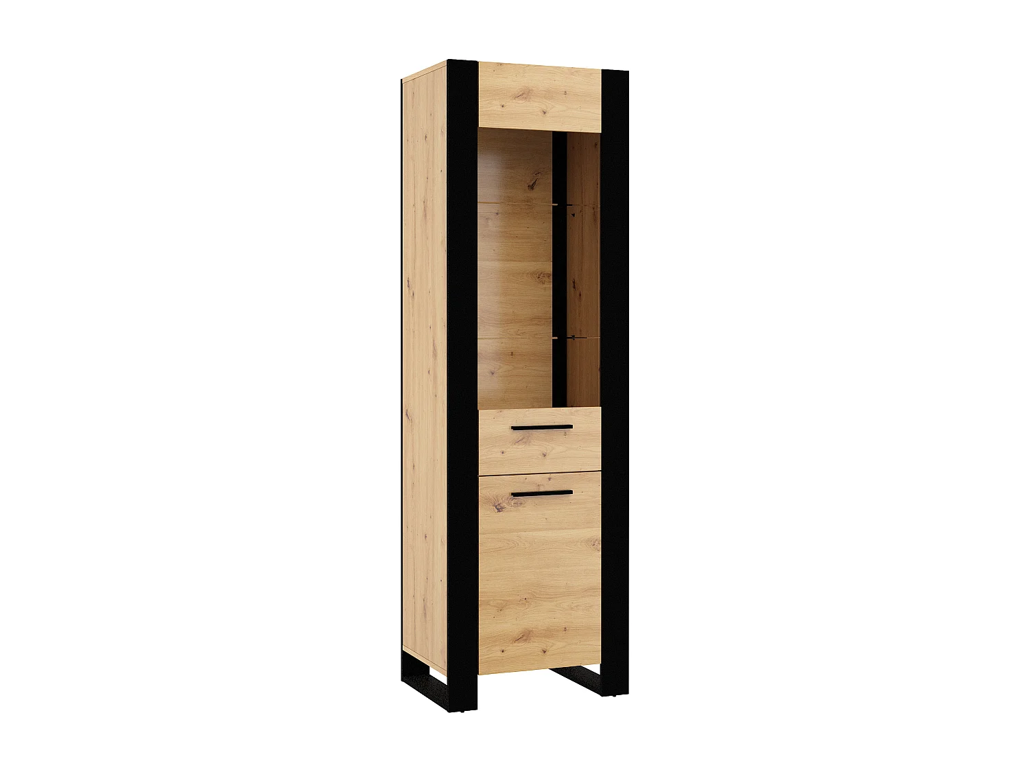 Armoire vitrine NUKA 58x45x188 Beige