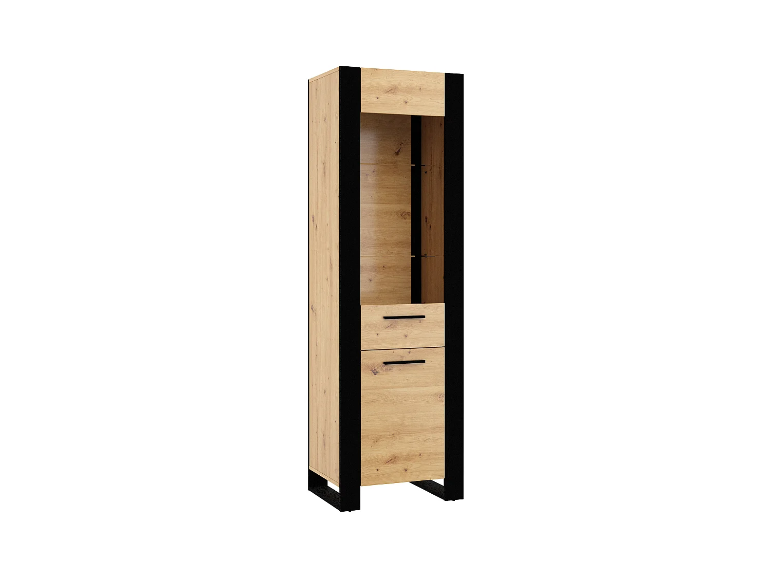 Armoire vitrine NUKA 58x45x188 Beige