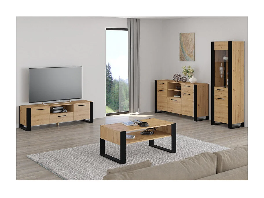 Armoire vitrine NUKA 58x45x188 Beige