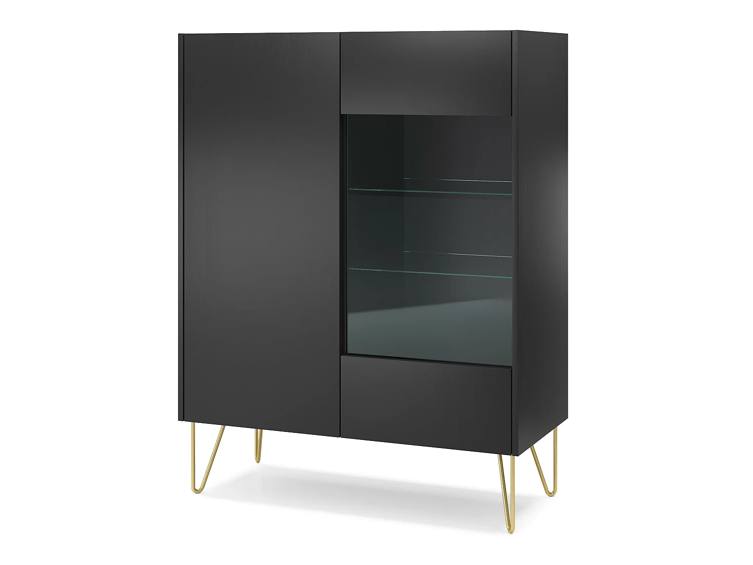 Vetrina HARMONY WT97 97x37x122 Nero & Oro