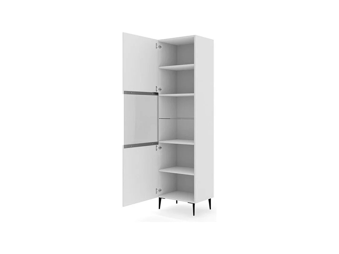Vetrina RavennaB 60x42x215 Bianco & Nero