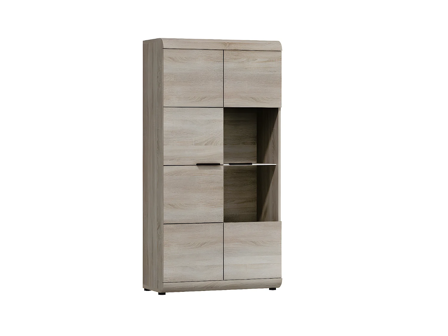 Armoire vitrine LINK NISKA LED 80x37x158 Beige