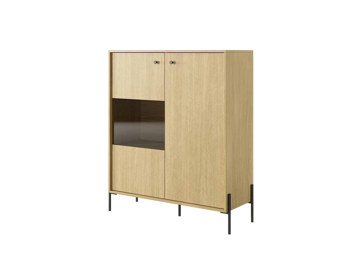 Vitrinenschrank SCANDI LED 107x40x124 Beige