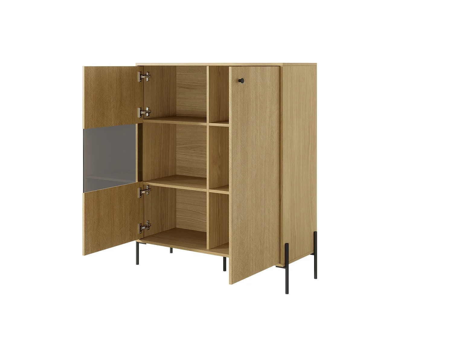 Vitrinenschrank SCANDI LED 107x40x124 Beige