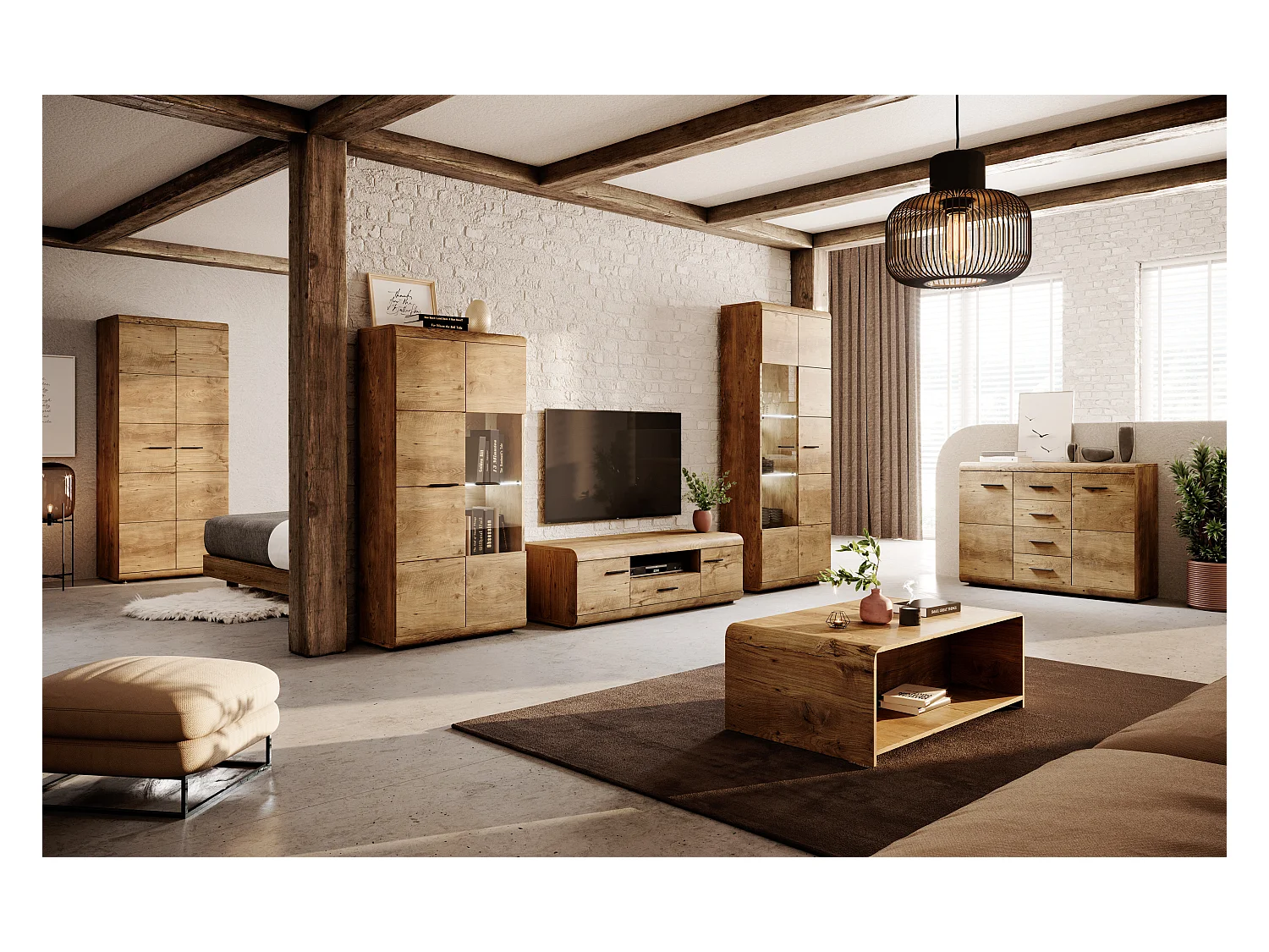Vitrinenschrank ELEN 80 80x54x194 Braun