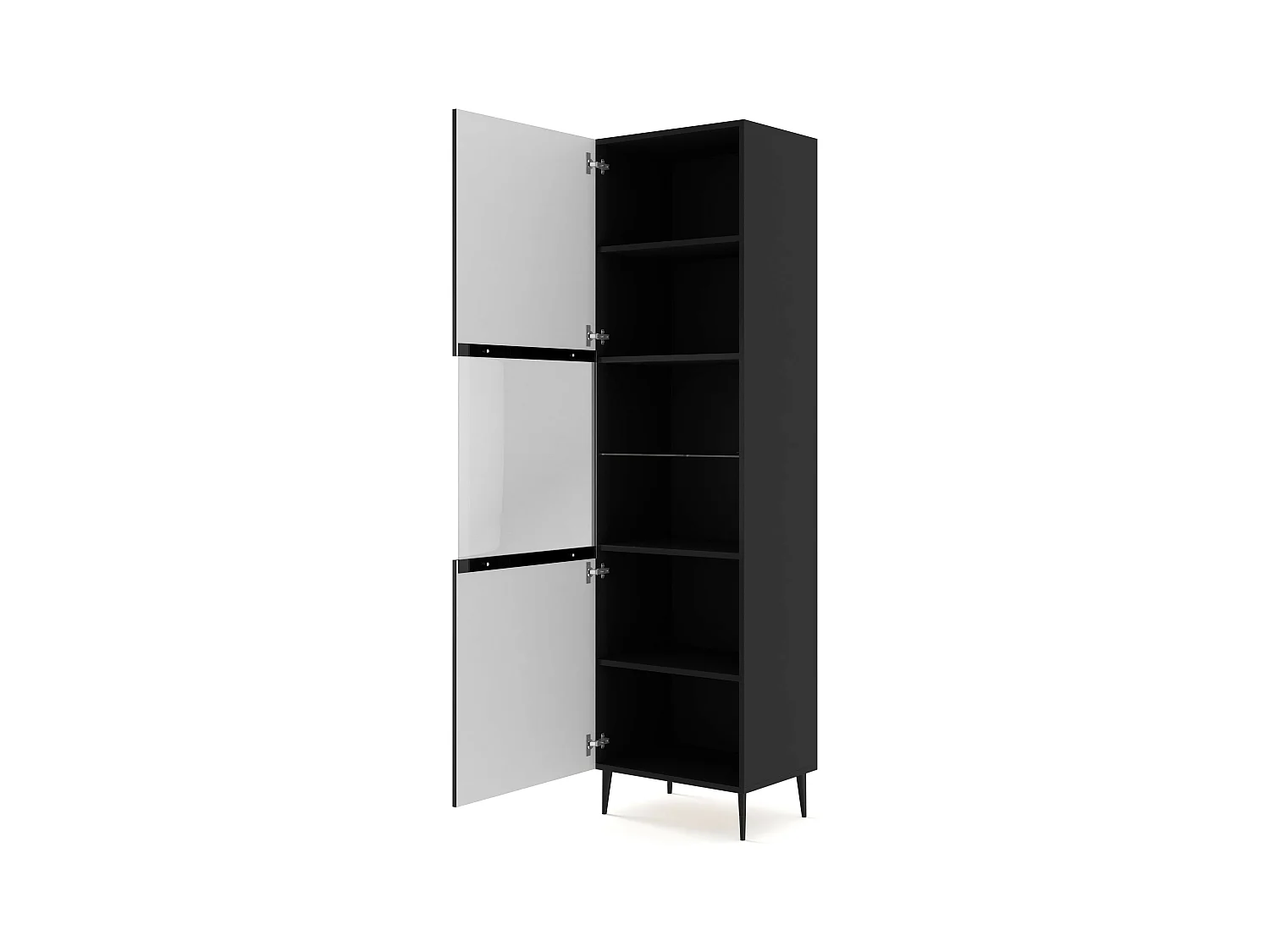 Vitrinenschrank RavennaB 60x42x215 Schwarz