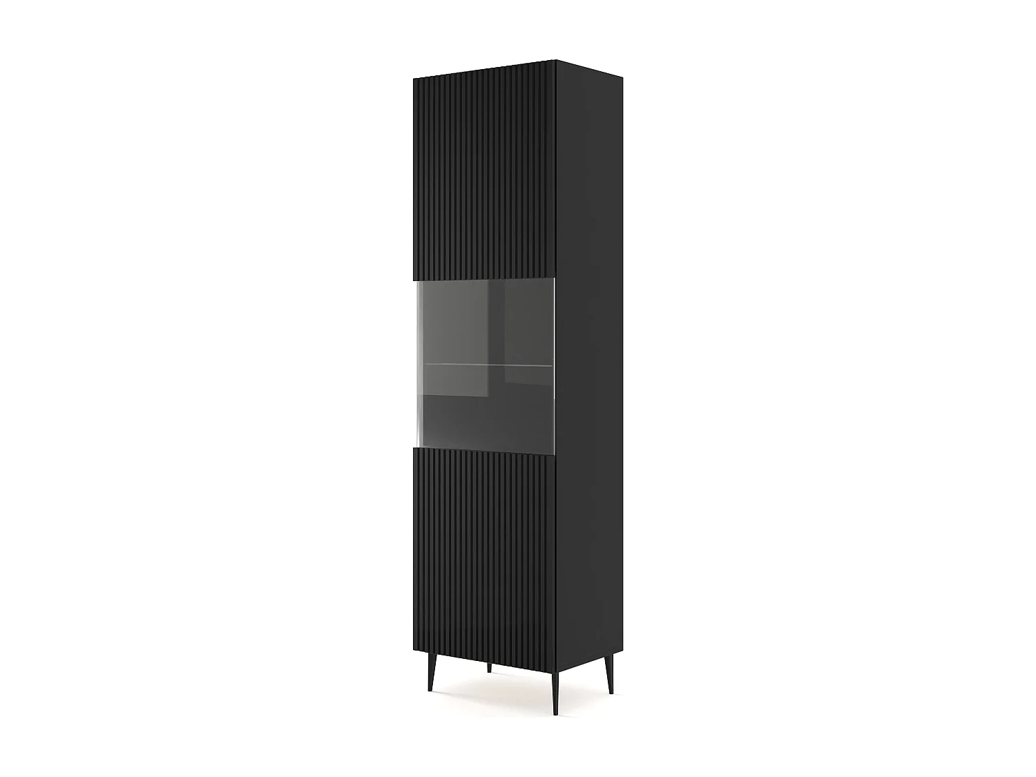 Armoire vitrine RavennaB 60x42x215 Noir