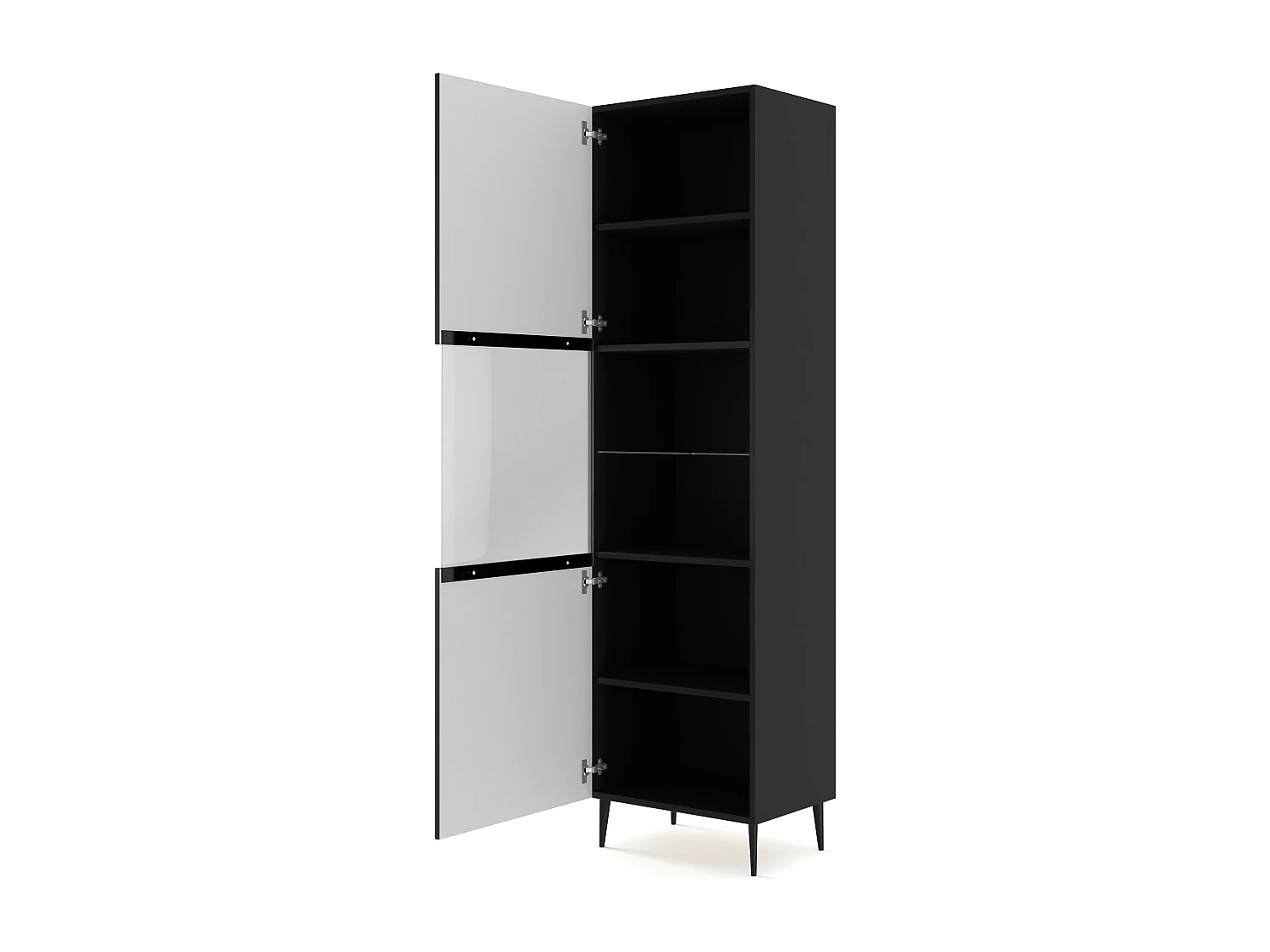 Armoire vitrine RavennaB 60x42x215 Noir