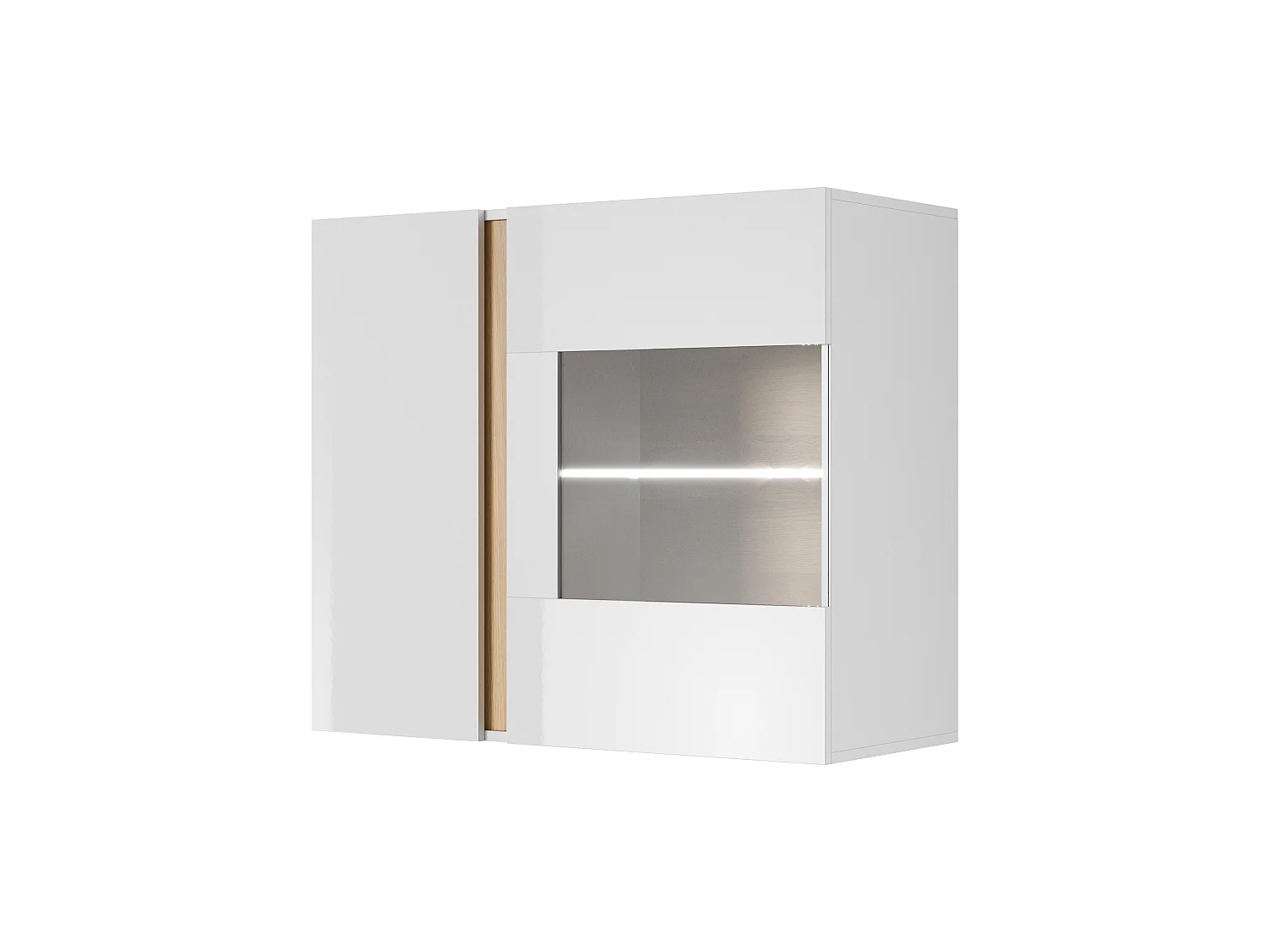 Armoire vitrine ARCO 96D LED 97x40x83 Blanc