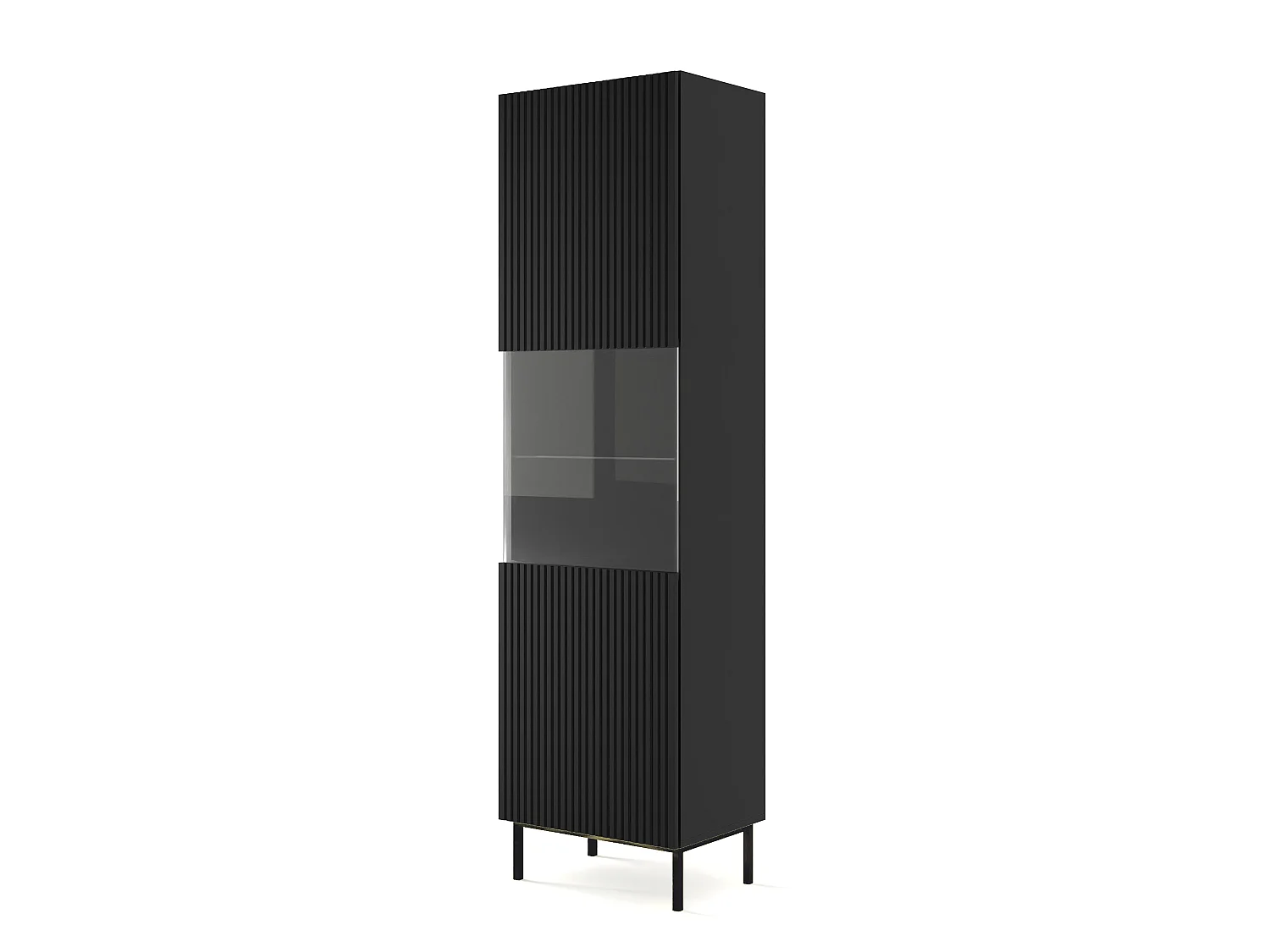 Armoire vitrine RavennaB 60x42x217 Noir