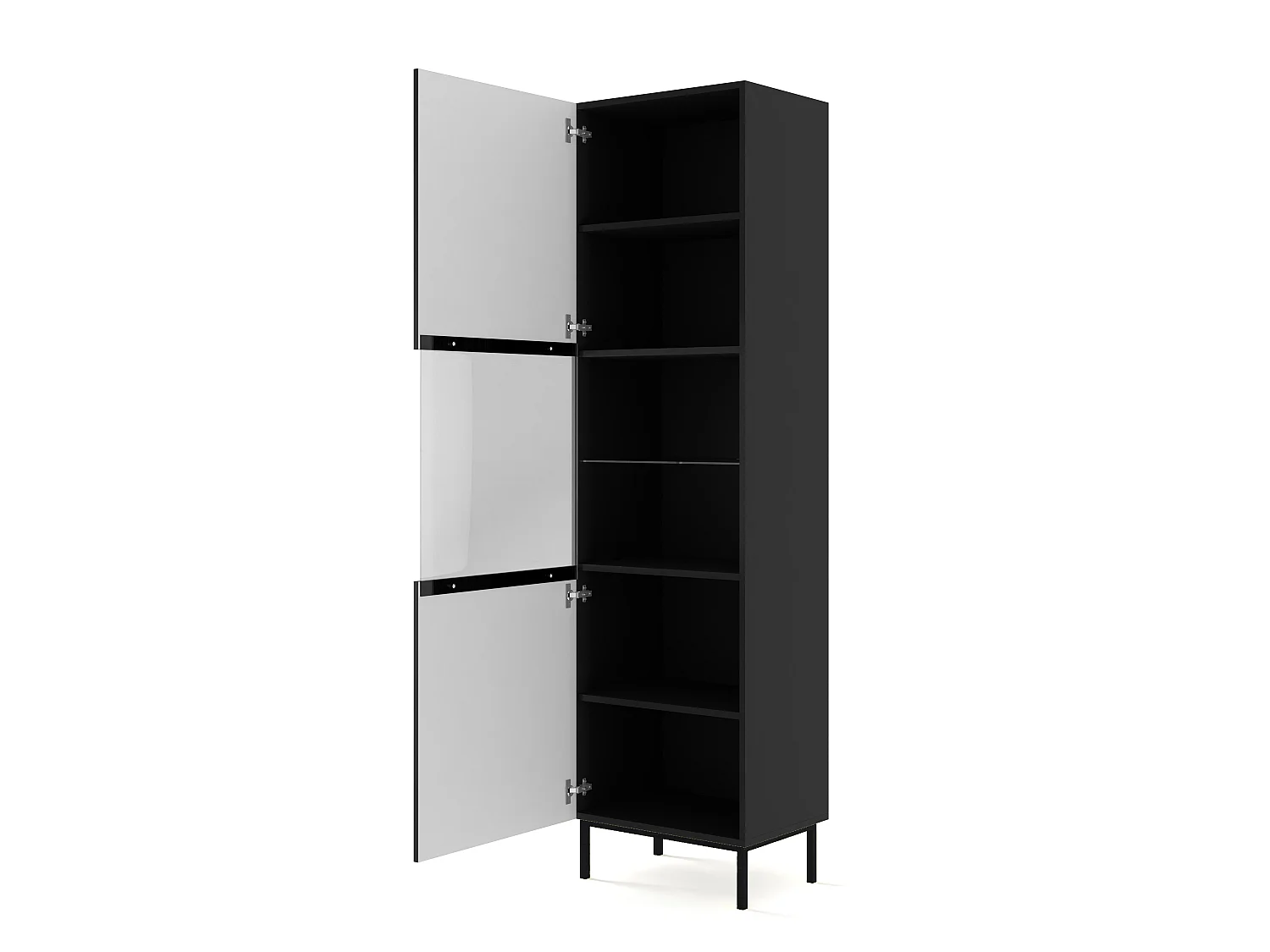 Armoire vitrine RavennaB 60x42x217 Noir