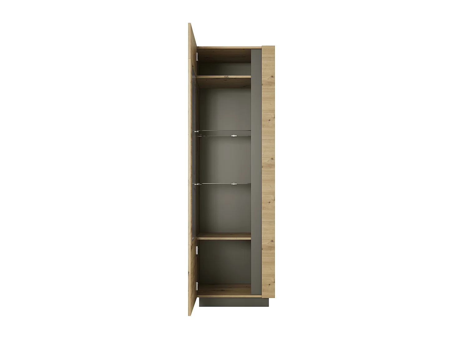 Armoire vitrine ARCO 60W LED 60x40x194 Beige