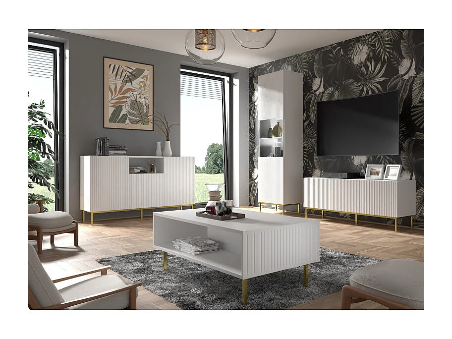 Vetrina RavennaB 60x42x217 Bianco & Crema