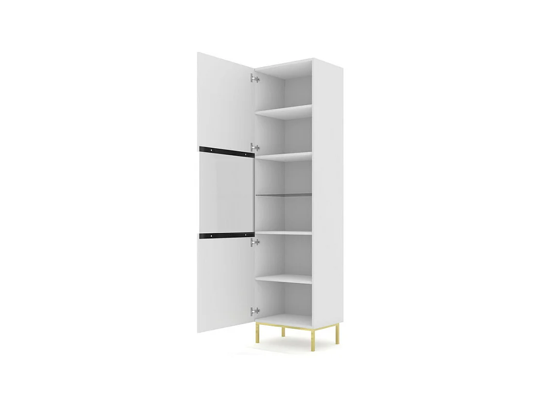 Vitrinenschrank RavennaB 60x42x217 Weiß & Creme