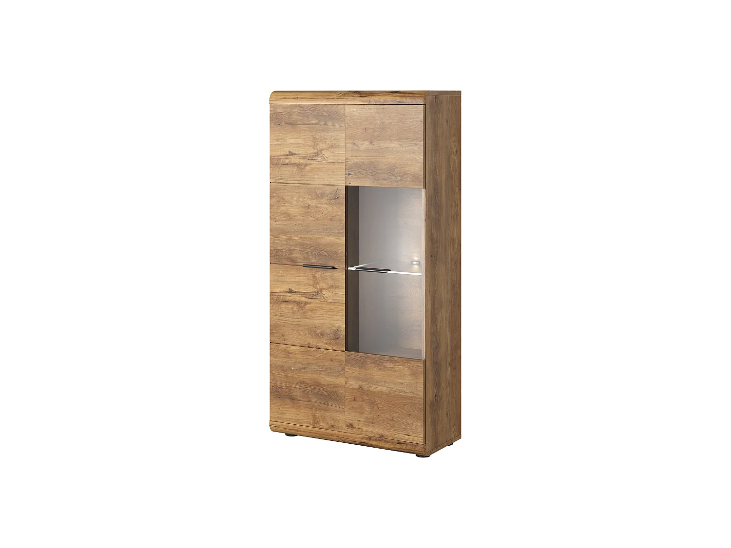 Vitrinenschrank ELEN NISKA LED 80x37x158 Braun