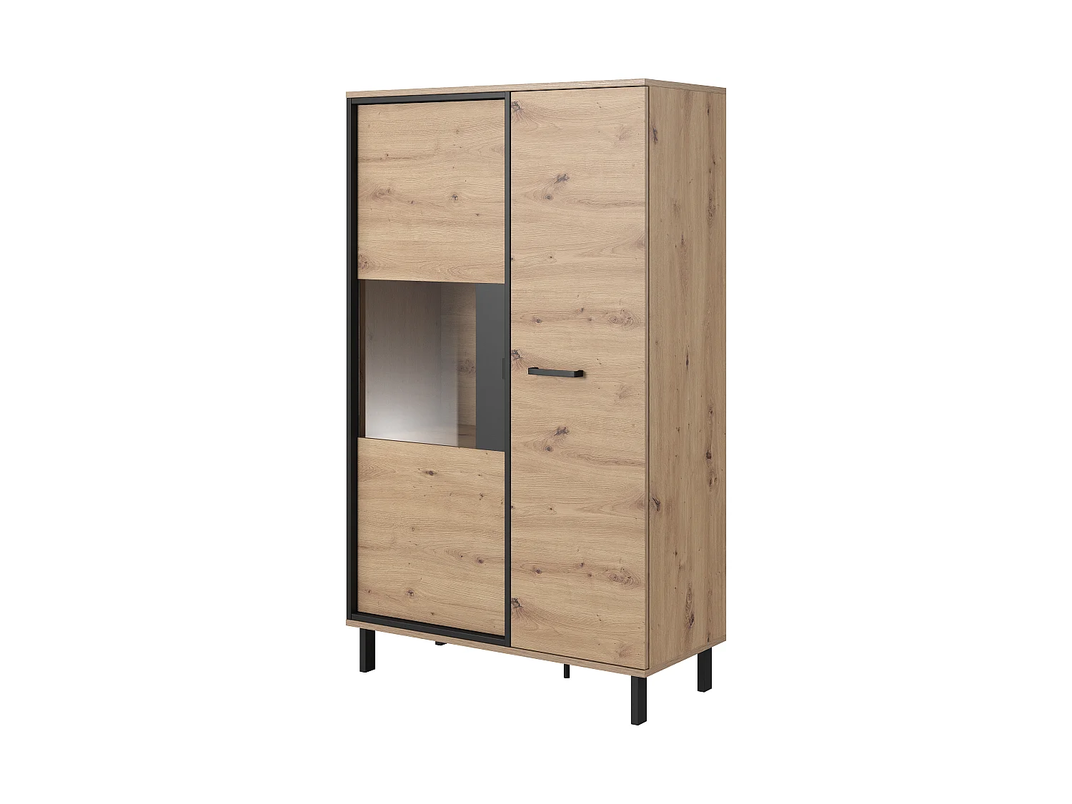 Vetrina NEST B LED 90x41x151 Crema & Nero