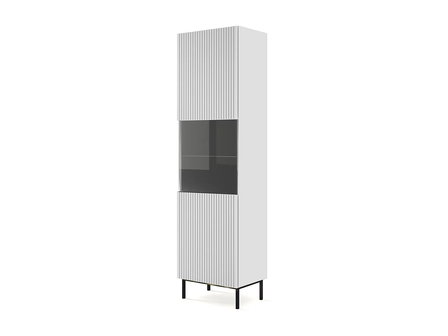 Armoire vitrine RavennaB 60x42x217 Blanc & Noir
