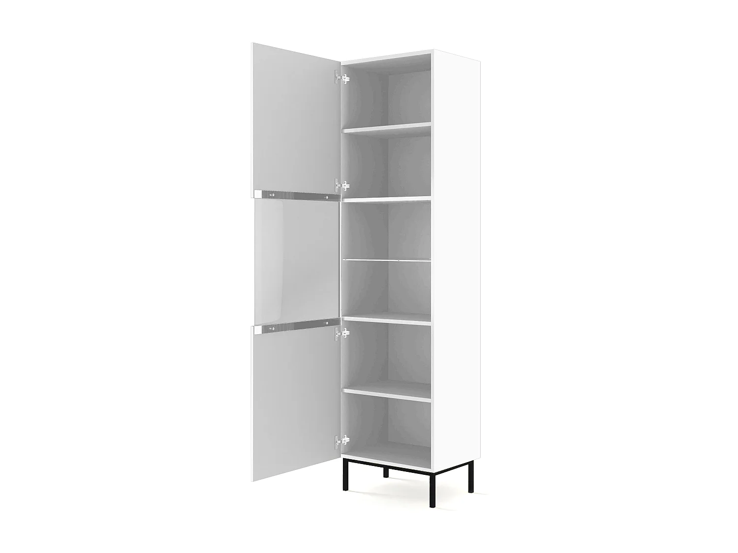 Armoire vitrine RavennaB 60x42x217 Blanc & Noir